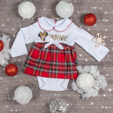Disney Minnie galléros| hosszú ujjú kombidressz kockás betéttel kombidressz, body