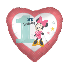  Disney Minnie Heart Első születésnap fólia lufi 43 cm party kellék