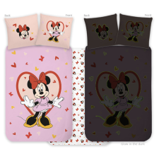 Disney Minnie Heart sötétben világító gyerek, ovis ágyneműhuzat 100x135cm, 40x60cm lakástextília