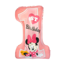 Disney Minnie Pink Első születésnap fólia lufi 71 cm party kellék