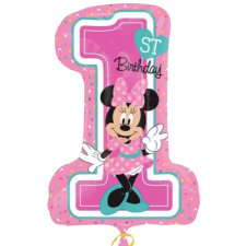 Disney Minnie Pink Első születésnap fólia lufi 71 cm party kellék
