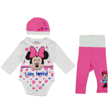  Disney Minnie &quot;I am loved&quot; feliratos 3 részes baba szett gyerek ruha szett