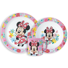 Disney Minnie Spring étkészlet, micro műanyag szett bögrével 265 ml babaétkészlet