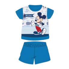 Disney Nyári rövid ujjú pamut baba pizsama - Disney Mickey egér - csíkos - középkék - 80