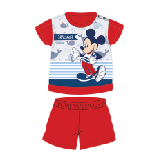 Disney Nyári rövid ujjú pamut baba pizsama - Disney Mickey egér - csíkos - piros - 80