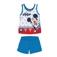 Disney Nyári ujjatlan pamut baba pizsama - Disney Mickey egér - középkék - 80 gyerek hálóing, pizsama
