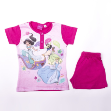 Disney Rövid ujjú pamut gyerek pizsama - Disney Hercegnők - pink - 128