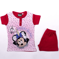 Disney Rövid ujjú pamut gyerek pizsama - Minnie egér - egyszarvús - piros - 122