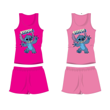 Disney Stitch pamut nyári együttes - trikó-rövidnadrág szett - rózsaszín - 98 gyerek ruha szett