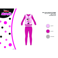 Disney Téli pamut interlock gyerek pizsama - Disney Minnie egér - pink - 134 gyerek hálóing, pizsama