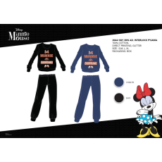 Disney Téli pamut interlock női pizsama - Disney Minnie egér - Minnie Everything felirattal - fekete - L