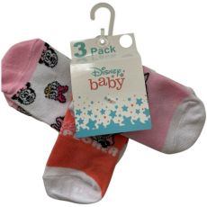  Disney zokni - 3 db a csomagban - Minnie 6-12 hó - rózsa