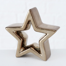 Dísz csillag 10 cm x 3,5 cm x 10 cm karácsonyi dekoráció