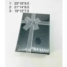  DÍSZDOBOZ SZETT 3R. NAGY:23X16X9,5CM FEKETE ajándéktasak