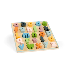 Díszes fa betű puzzle gyerekeknek - kisbetűs ABC puzzle, kirakós