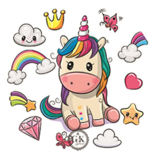  Díszített ostyalap, unikornis, 20cm (A25) sütés és főzés