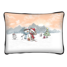  Díszpárna karácsonyra, maci és hóember lakástextília