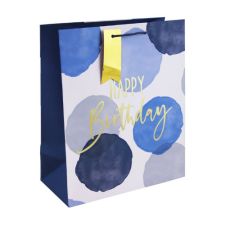 Dísztasak Clairefontaine/Eurowrap 26,5x33 cm kraft, kék HBD ajándéktasak