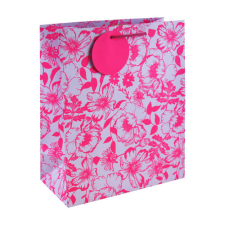  Dísztasak Clairefontaine/Eurowrap 26,5x33 cm kraft, rózsaszín virágos ajándéktasak