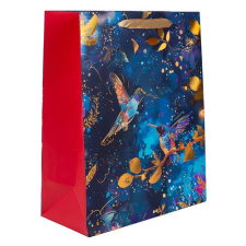 Dísztasak matt 26x32 cm kék kolibri ajándéktasak