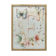 DÍSZVÁSZFESTÉS F BETŰ VIRÁG KERET NÉLKÜL 50x70 CM VÁSZON grafika, keretezett kép