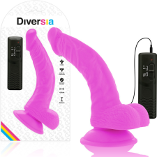 DIVERSIA DIVERSIA - RUGALMAS VIBRÁLÓ DILDÓ 21,5 CM - LILA vibrátorok