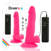  DIVERSIA – rugalmas vibráló dildó, 18 cm, rózsaszín
