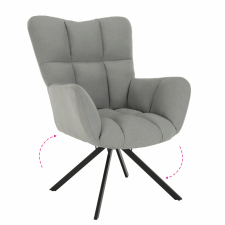  Dizájnos pörgő fotel, szürke/fekete, KOMODO bútor