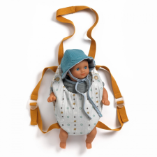 DJECO Djeco Babahordozó - Kékes-szürkés - Baby Carrier Blue Gray babahordozó kendő, háti hordozó