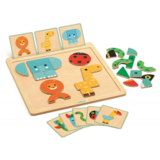 DJECO Djeco mágneses állatfigurás fa puzzle puzzle, kirakós