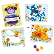 DJECO Djeco Pompom-kép készítő - Simogatni való kutyák - Dogs to stroke kreatív és készségfejlesztő