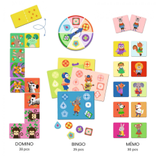 DJECO Djeco Társasjáték - Kis barátok bingo, memória, dominó - Little friends társasjáték