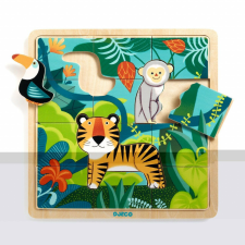 DJECO Fa puzzle Jungle, Djeco puzzle, kirakós