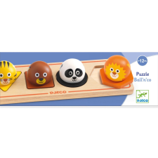 DJECO Fa puzzle Vadállatok, Djeco formabedobó