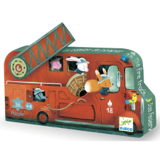 DJECO Formadobozos mini puzzle-tűzoltóautók-16db-os - Djeco kreatív és készségfejlesztő