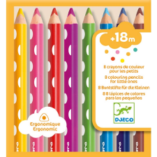DJECO Háromszög alakú, vastag színes ceruza- 8 db színes ceruza