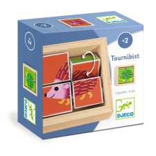 Djeco Kockakirakó - Forgatható állatfigurás - Tournibist puzzle, kirakós