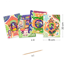 DJECO Kreatív kaparós játék Crazy houses, Djeco kreatív és készségfejlesztő