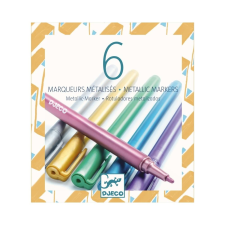 DJECO Metalic markers - Filctoll szett 6 db-os, Fémes színek kreatív és készségfejlesztő