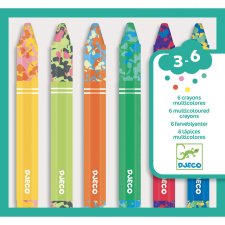 Djeco Művészeti műhely - 6 többszínű viaszkréta - 6 multicoloured crayons kreatív és készségfejlesztő