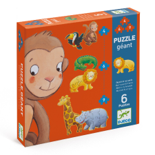 DJECO Óriás puzzle - Afrikai állatok- Marmoset és barátai - Djeco kreatív és készségfejlesztő