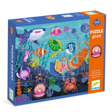 DJECO Óriás puzzle - Tengerlakók, 24+8 db-os - Taktilo sea puzzle, kirakós