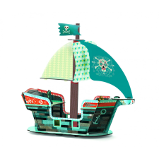DJECO Pop játszani építőjáték Pirate Ship 3D, Djeco puzzle, kirakós