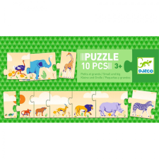  Djeco Sorozatkirakó puzzle, Kicsi és nagy, 10 db puzzle, kirakós