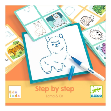 DJECO Step by Step Lama & Co - Rajzolás lépésről lépésre, Mintázat kreatív és készségfejlesztő