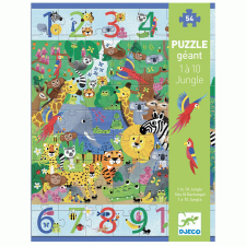 DJECO Számok erdeje a Dzsungelben puzzle- 54db-os puzzle, kirakós