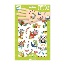 DJECO Tattoos, Happy spring - Tetováló matricák, Boldog tavasz csillámtetoválás