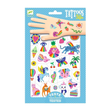 DJECO Tattoos, Rainbow - Tetováló matricák, Szivárvány csillámtetoválás