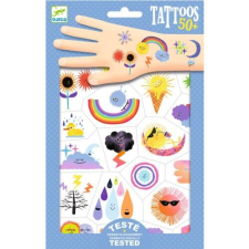 DJECO Tetováló matricák - Időjárás hangulatjelek - Weather emojis - Djeco csillámtetoválás