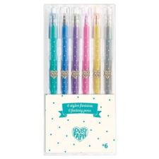 DJECO Zselés toll szett 6 színnel - édes színekkel - 6 glitter gel pens - Djeco toll